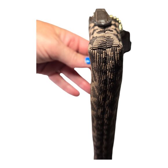 Coach Brown Signature Optic C‎ Double Zip  Wallet Pouch Clutch - Picture 7 of 9